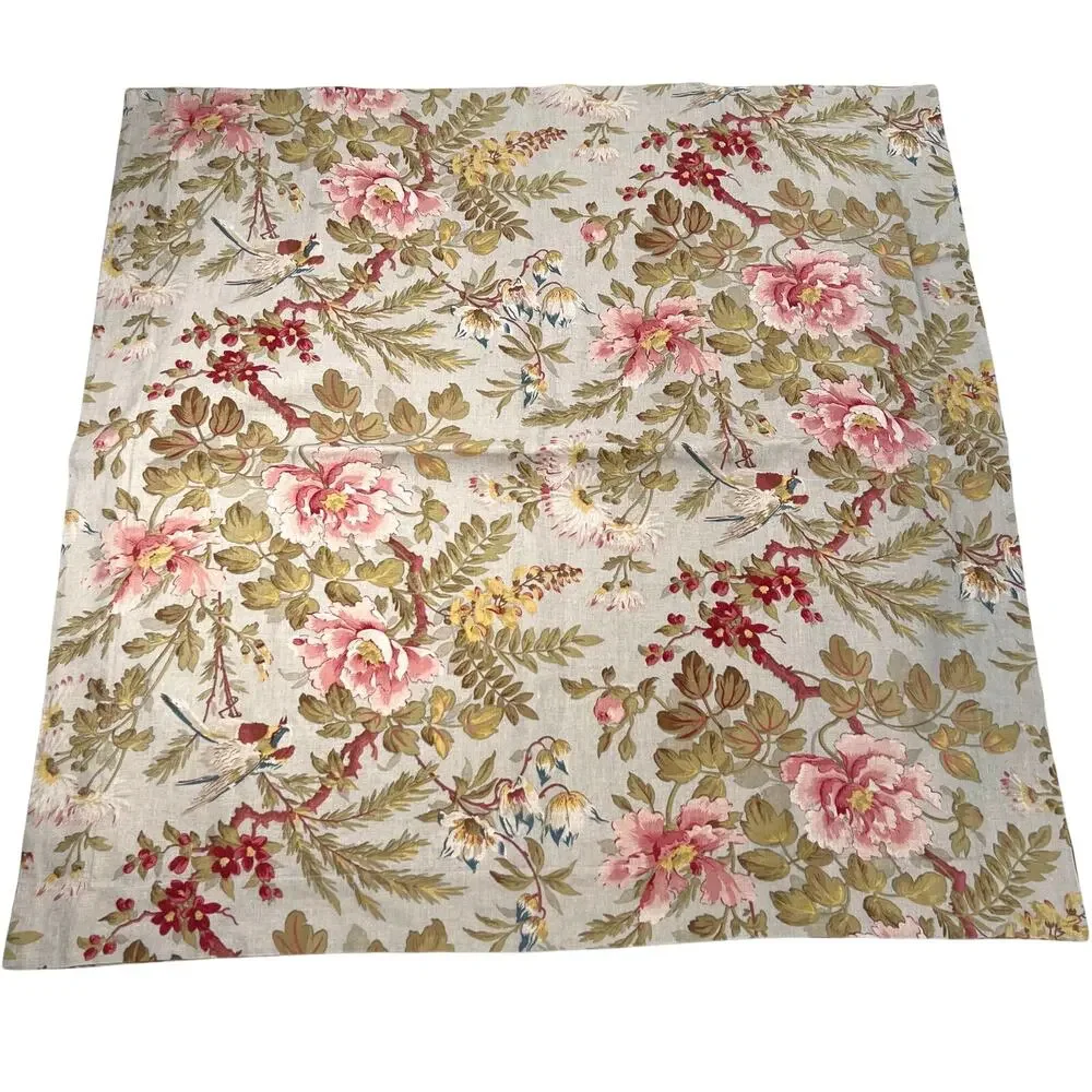 Pottery Barn linen floral birds duvet  cover Euro sham and decorative pillow
